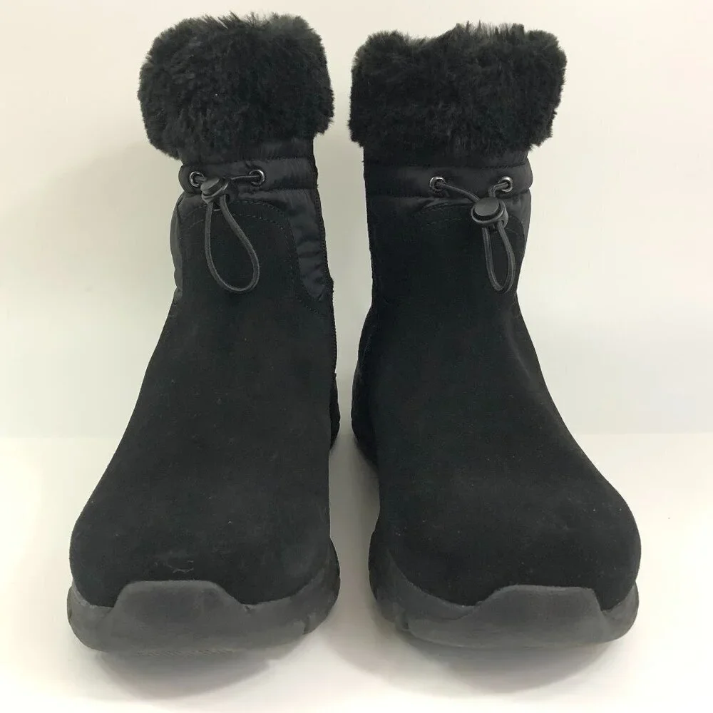 Lands' End Black Snow Boots Boots With Faux Fur Top Size 11D
